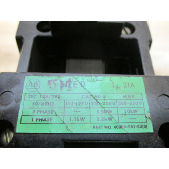 Allen Bradley 709-AOD46 Contactor 709AOD46 WO Coil-Series P - Parts Only