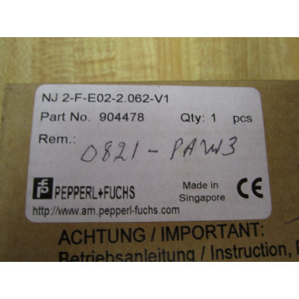Pepperl + Fuchs 904478 Inductive Sensor NJ2-F-E02-2.062-V1