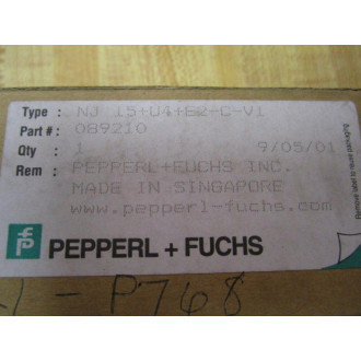 Pepperl + Fuchs 089210 Inductive Sensor NJ 15+U4+E2-C-V1
