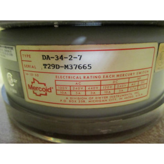 Mercoid DA-34-2-7 Pressure Control DA3427 - Used