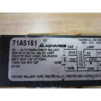 Advance 71A5181 Autotransformer Ballast - Used