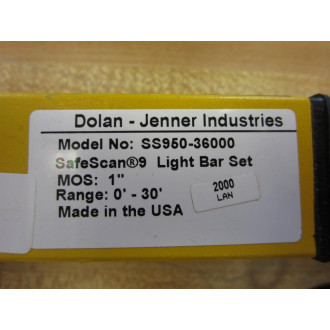 Dolan-Jenner SS950-36000 Safe Scan 9 Light Bar Set Range: 0-30' MOS: 1" - Used