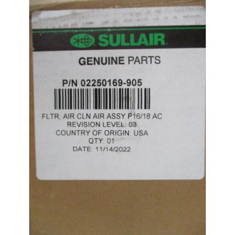 Sullair 02250169-905 Clean Air Filter Replacement