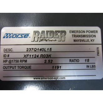 Morse 237Q140L15 Raider Plus Worm Gear Reducer