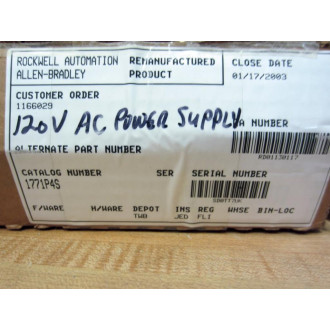 Allen Bradley 1771-P4S PS Module 1771P4S RD01130117 - Refurbished