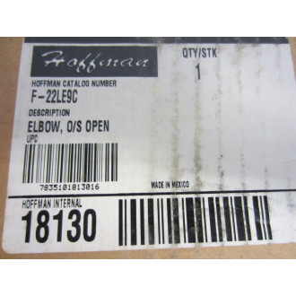 Hoffman F-22LE9C Elbow, OS Open