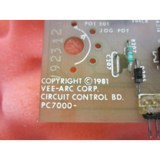Vee-Arc PC7000-900-721 Circuit Control Board 404-038 G - Used