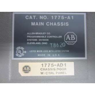 Allen Bradley 1775-A1 Main Chassis 1775A1 WO Key - Used