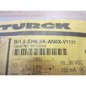 Turck 4610840 Proximity Switch Sensor Bi1,5 EH6,5K-AN6X-V1131