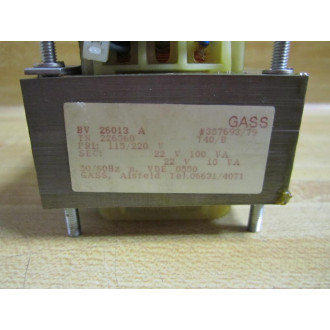 Gass BV 26013 A Transformer With Terminal Strip - Used