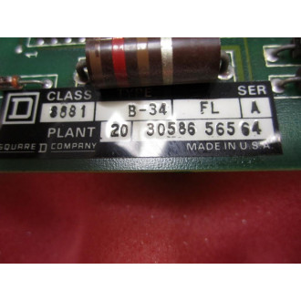 Square D 8881 B-34 Circuit Board Card 8881-B34 Series A - Used