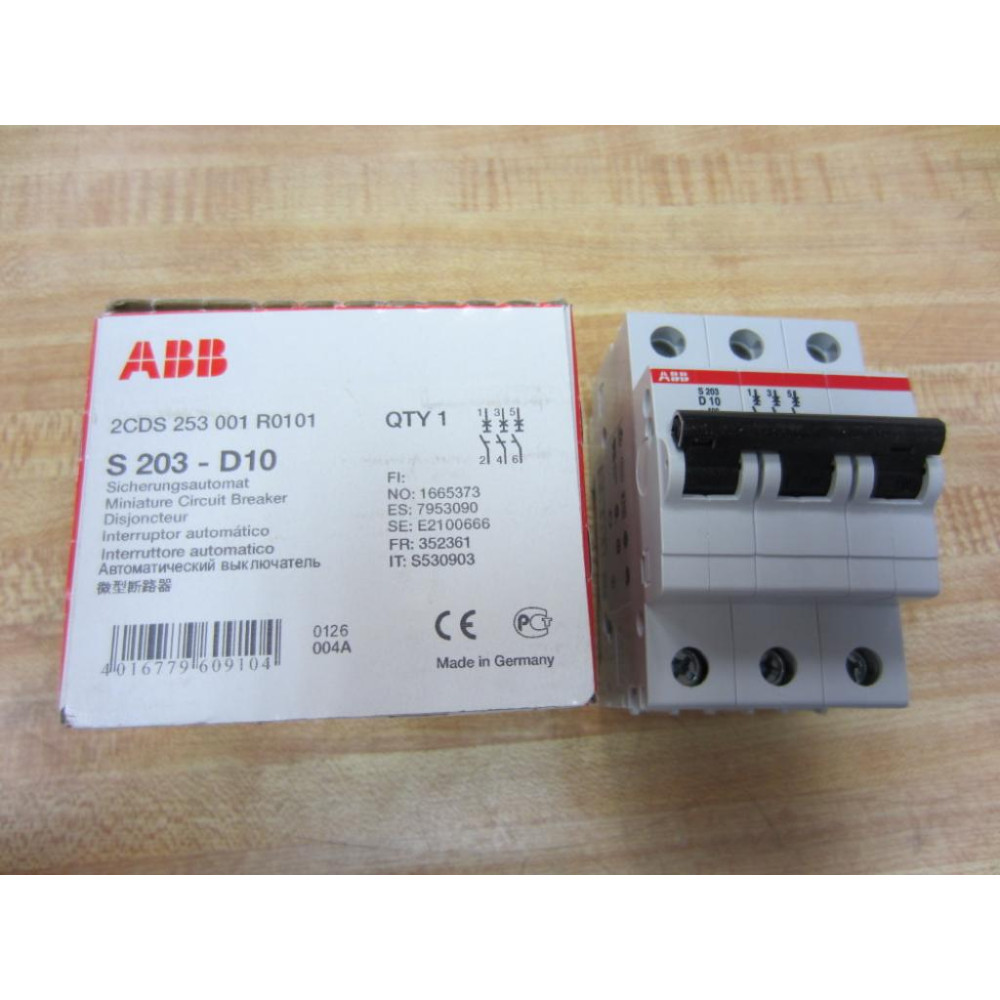 ABB S 203 D-10 Miniature Circuit Breaker S203D10 S203-D10