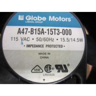 Globe Motors A47-B15A-15T3-000 Fan A47B15A15T3000 15.514.5 Watts - Used