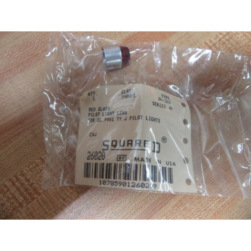 Square D 9001 R-26 Pilot Light Lens 9001R26 26020