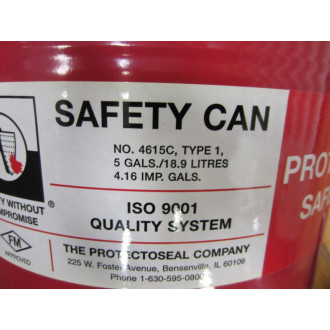 Protectoseal 4615C Safety Can 5 Gallon 18.9 Litres Red