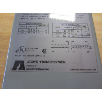 Acme T-2-53008-S Transformer 240X480 Pri 120240 Sec T253008S - Used