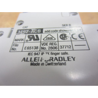Allen Bradley 1492-CB1H010 Circuit Breaker 1492-ACBH1 - Used
