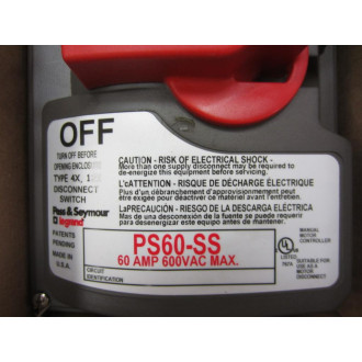 Pass & Seymour PS60-SS PS60SS Safety Switch