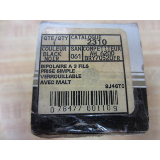 Leviton 2310 Locking Receptacle 20A 125V Black (Pack of 2)