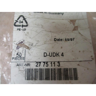 Phoenix Contact D-UDK 4 End Cover 2775113 (Pack of 38)