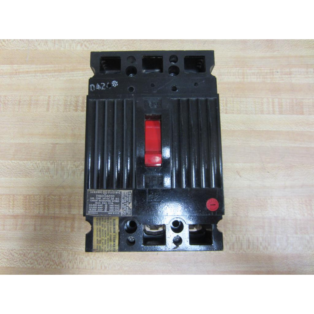 General Electric THED136020 Circuit Breaker - Used