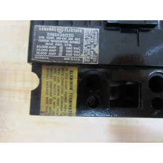 General Electric THED136020 Circuit Breaker - Used