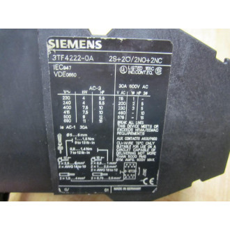 Siemens 3TF4222-0A Contactor 3TF42220AK6 - New No Box