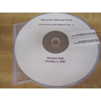 50013948-001 Recorder Manual Pack Software Rev. C - New No Box