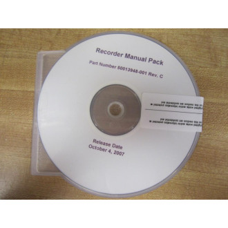 50013948-001 Recorder Manual Pack Software Rev. C - New No Box
