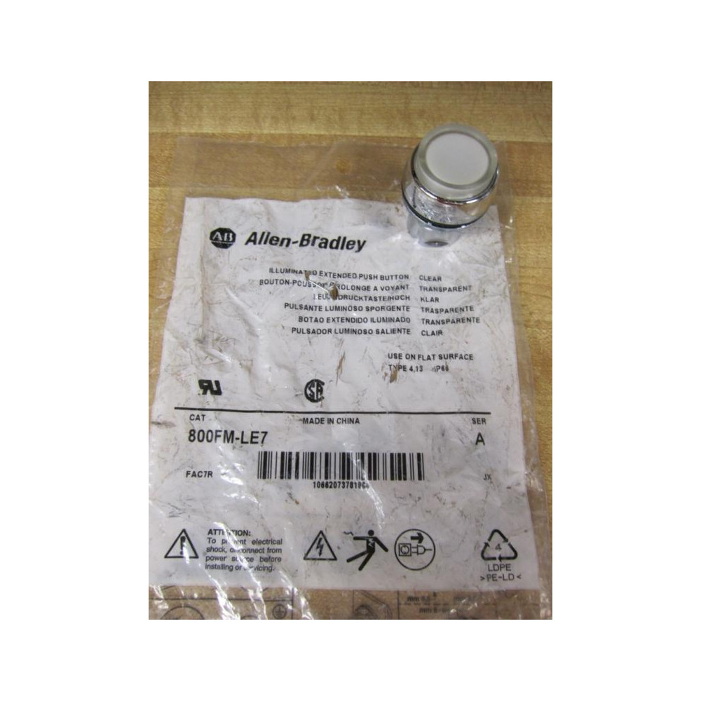 Allen Bradley 800FM-LE7 White Button 800FMLE7