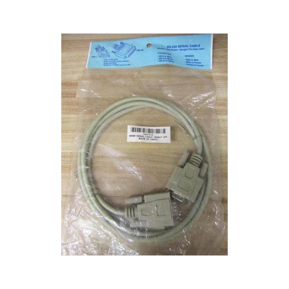 DB9MF Serial Cable RS232 9MF-6-M 6' Cable
