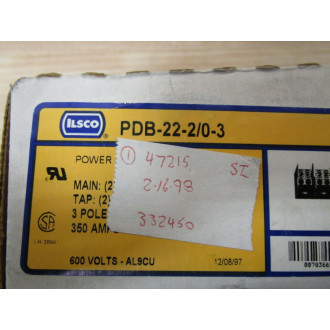 ILSCO PDB-22-20-3 Power Distribution Block PDB22203