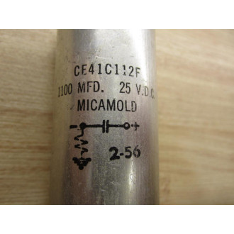 Micamold CE41C112F Capacitor 1000MFD 25 V.D.C. - Used