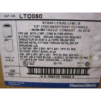 Thomas & Betts LTC050 Liquidtight Flexible Non Metallic Conduit 100'