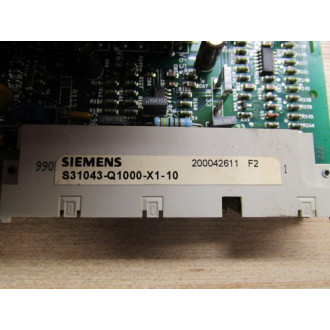 Siemens S31043-Q1000-X1-10 Circuit Board S31043-Q1000-X1 - Used