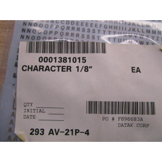 Datak K63 Datamark Dry Transfers 18" Alphabets