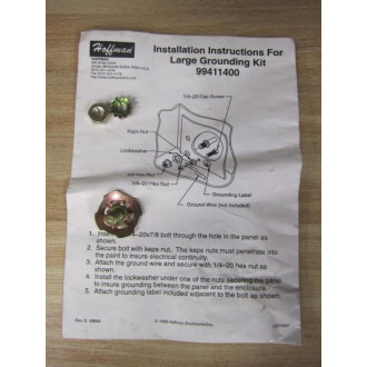Hoffman 99411-400 Grounding Kit 99411400 Missing Hardware
