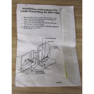 Hoffman 99411-400 Grounding Kit 99411400 Missing Hardware