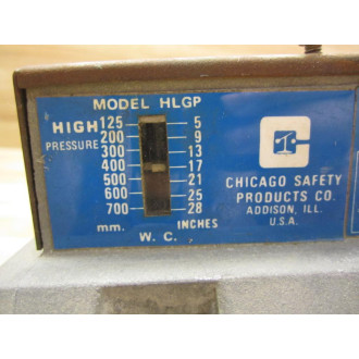 Chicago Safety Products HLGP Double Pressure Switch - Used