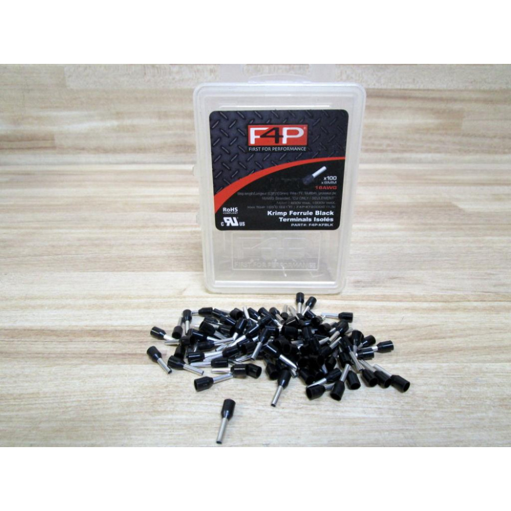 First For Performance F4P-KFBLK Crimp Ferrule Terminals (Pack of 91)