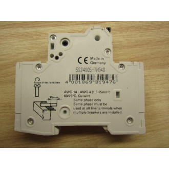 Siemens 5SJ4105-7HG40 Circuit Breaker - New No Box
