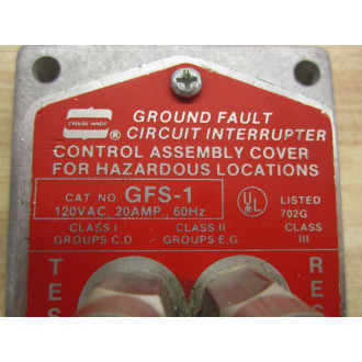 Crouse Hinds GFS-1 Ground Fault Circuit Interrupter Cover Only - New No Box