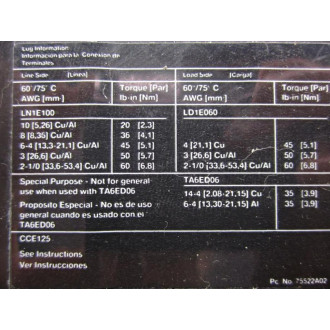 Siemens CED63B080 80A Circuit Breaker CED63B080L - Used