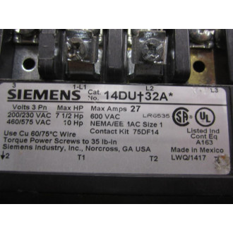 Siemens 14DUE32AA Starter - New No Box