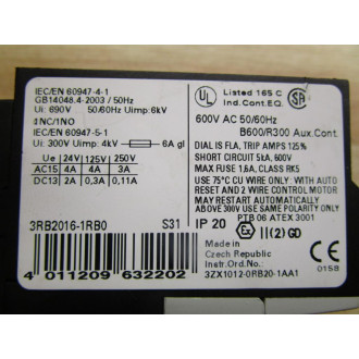 Siemens 3RB2016-1RB0 Relay - New No Box