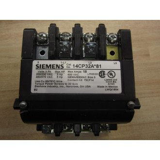 Siemens 14CP32AD81 Heavy Duty Motor Starter Non-Inverted Coil - New No Box
