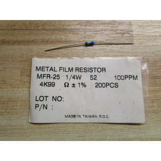 Yageo MFR-25 Film Resistor (Pack of 90) - New No Box