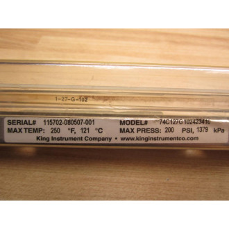 King 74C127G102423410 Flowmeter - Used