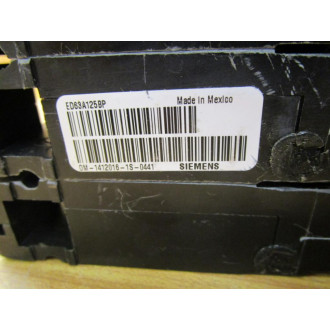 Siemens ED63A125 125A Circuit Breaker ED63A125L - New No Box