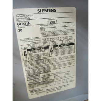 Siemens GF321N Safety Switch - Used